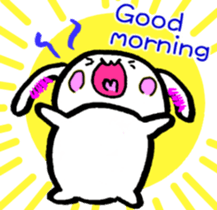 A little thick white rabbit[English] sticker #7715546