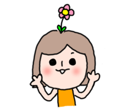 Cute girl and doggy 2 sticker #7715829