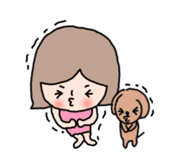 Cute girl and doggy 2 sticker #7715834