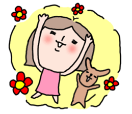 Cute girl and doggy 2 sticker #7715835