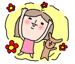 Cute girl and doggy 2 sticker #7715835