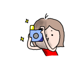 Cute girl and doggy 2 sticker #7715838