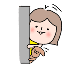 Cute girl and doggy 2 sticker #7715841