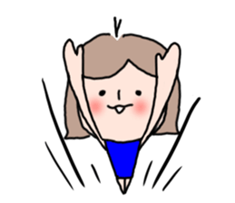 Cute girl and doggy 2 sticker #7715848