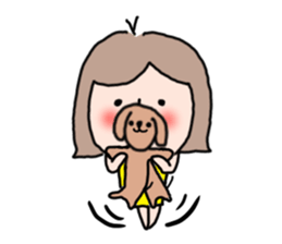 Cute girl and doggy 2 sticker #7715852