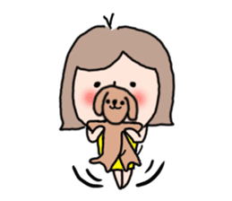 Cute girl and doggy 2 sticker #7715852