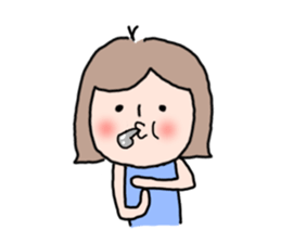 Cute girl and doggy 2 sticker #7715853