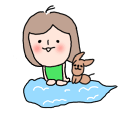Cute girl and doggy 2 sticker #7715865