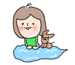 Cute girl and doggy 2 sticker #7715865