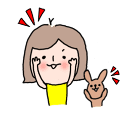 Cute girl and doggy 3 sticker #7715955