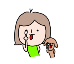 Cute girl and doggy 3 sticker #7715966