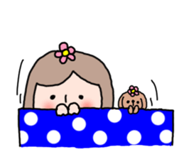 Cute girl and doggy 3 sticker #7715982