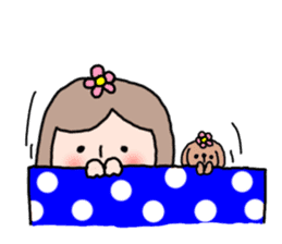 Cute girl and doggy 3 sticker #7715982