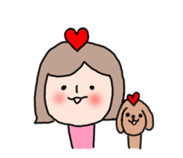 Cute girl and doggy 3 sticker #7715987