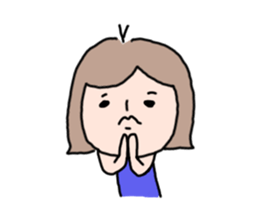 Cute girl and doggy sticker #7716073