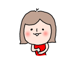 Cute girl and doggy sticker #7716076