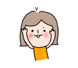 Cute girl and doggy sticker #7716078