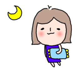 Cute girl and doggy sticker #7716080