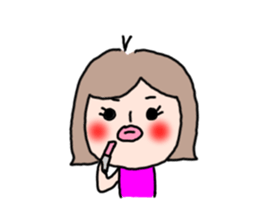 Cute girl and doggy sticker #7716082