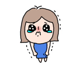 Cute girl and doggy sticker #7716086