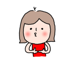 Cute girl and doggy sticker #7716087