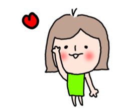 Cute girl and doggy sticker #7716090