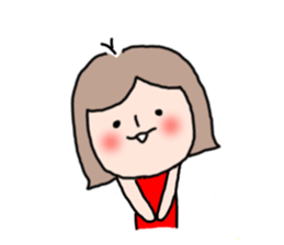 Cute girl and doggy sticker #7716091