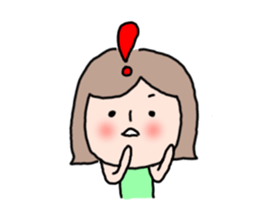 Cute girl and doggy sticker #7716092