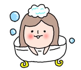 Cute girl and doggy sticker #7716098