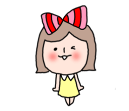 Cute girl and doggy sticker #7716106