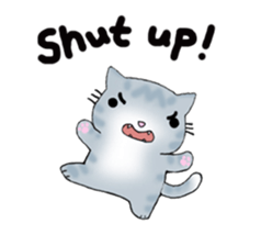 Cute kitten colon 3 English sticker #7717588