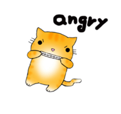 Cute kitten colon 3 English sticker #7717590