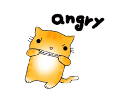 Cute kitten colon 3 English sticker #7717590