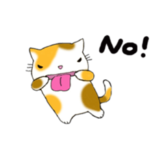 Cute kitten colon 3 English sticker #7717591