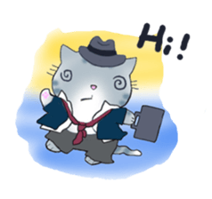 Cute kitten colon 3 English sticker #7717593