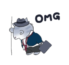 Cute kitten colon 3 English sticker #7717594