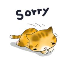 Cute kitten colon 3 English sticker #7717596