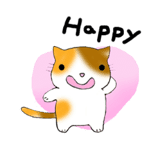 Cute kitten colon 3 English sticker #7717598