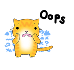 Cute kitten colon 3 English sticker #7717599