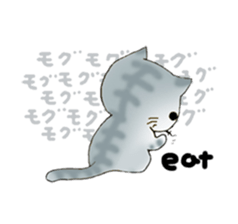 Cute kitten colon 3 English sticker #7717602