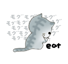 Cute kitten colon 3 English sticker #7717602