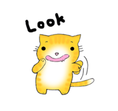 Cute kitten colon 3 English sticker #7717607