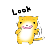 Cute kitten colon 3 English sticker #7717607