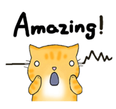 Cute kitten colon 3 English sticker #7717610