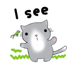 Cute kitten colon 3 English sticker #7717612