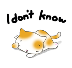 Cute kitten colon 3 English sticker #7717614