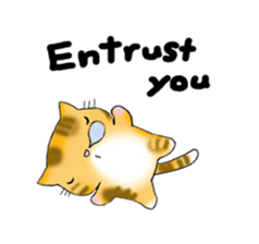 Cute kitten colon 3 English sticker #7717615