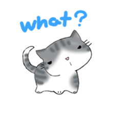 Cute kitten colon 3 English sticker #7717616