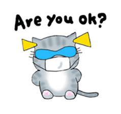 Cute kitten colon 3 English sticker #7717618