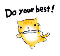 Cute kitten colon 3 English sticker #7717620